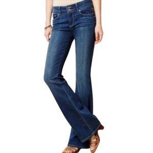 Women's 29 Paige Hidden Hills Boot Jeans Dark Blue